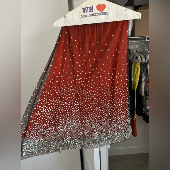 Y2K Silk w Mesh overlay and iridescent sequins LK NEW - Picture 4 of 7